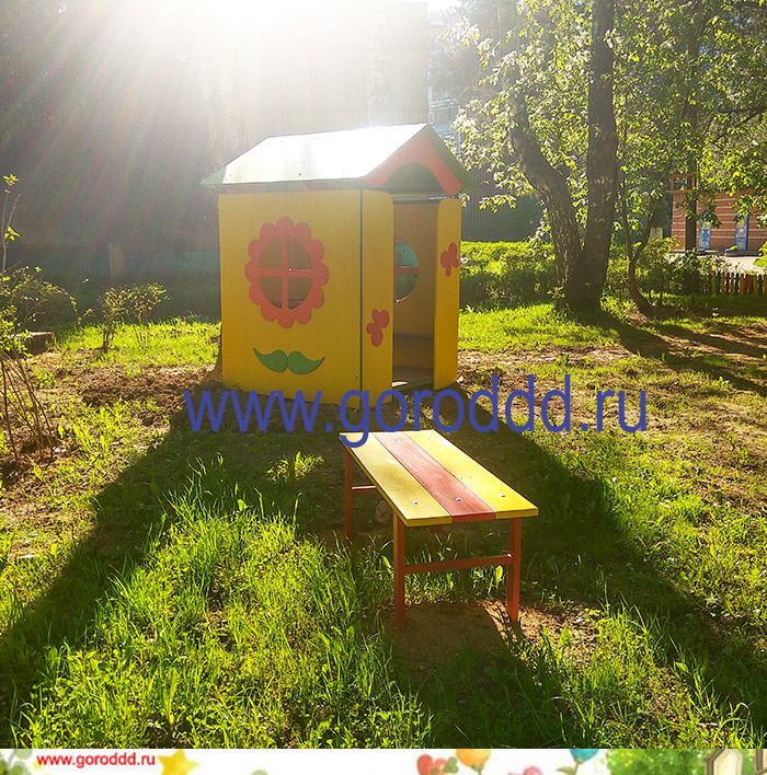 Детская скамейка без спинки для детской площадки "Светлячок"
