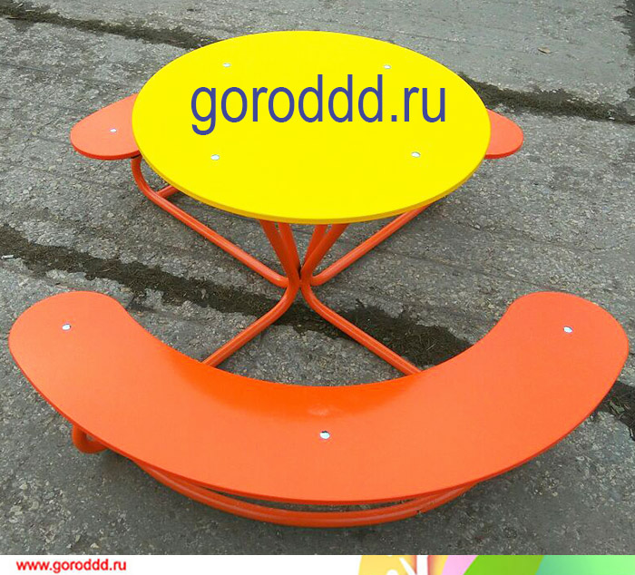 Уличный детский столик с лавочками для детских садов "Поляна"