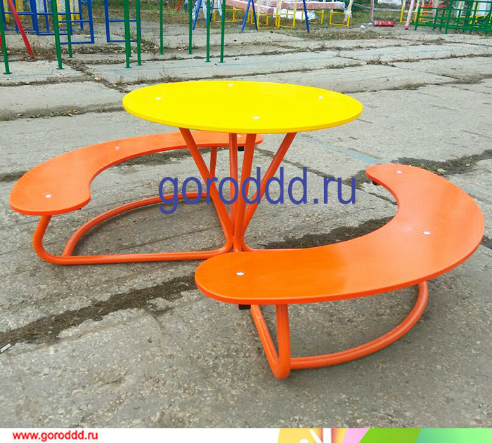 Детский столик с двумя лавочками для улицы "Поляна"