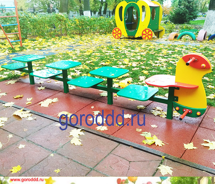 Детская уличная скамейка на 8 мест "Детское время"