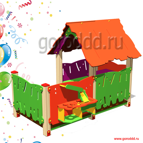 Большой детский игровой домик-дворик"Кулинарная мастерская"