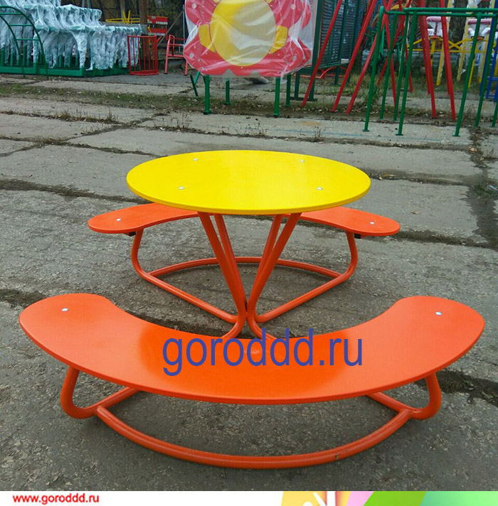 Уличный набор столик с лавочками для детей "Поляна"