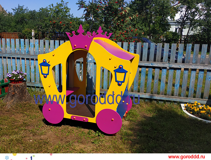 Игровой домик для детского сада "Карета" с короной