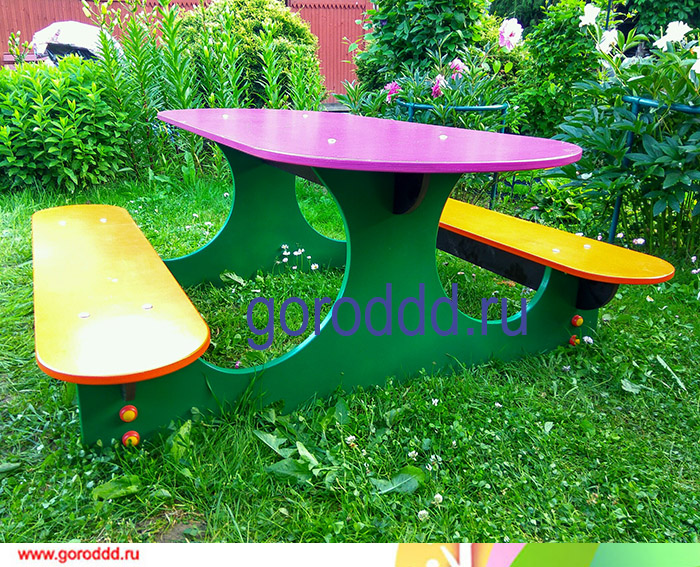 Детский набор столик с лавочками "Лунтик"