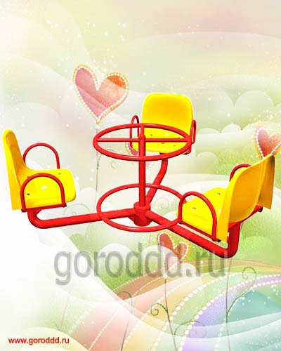 Карусель с тремя сидениями для детской площадки "Солнышко"